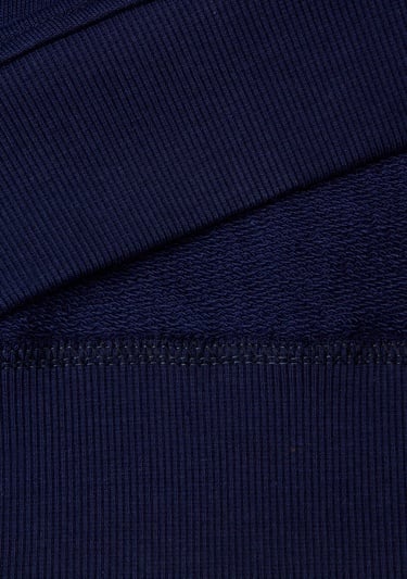  Erkek Mavi Desenli Logo Baskılı Sweatshirt