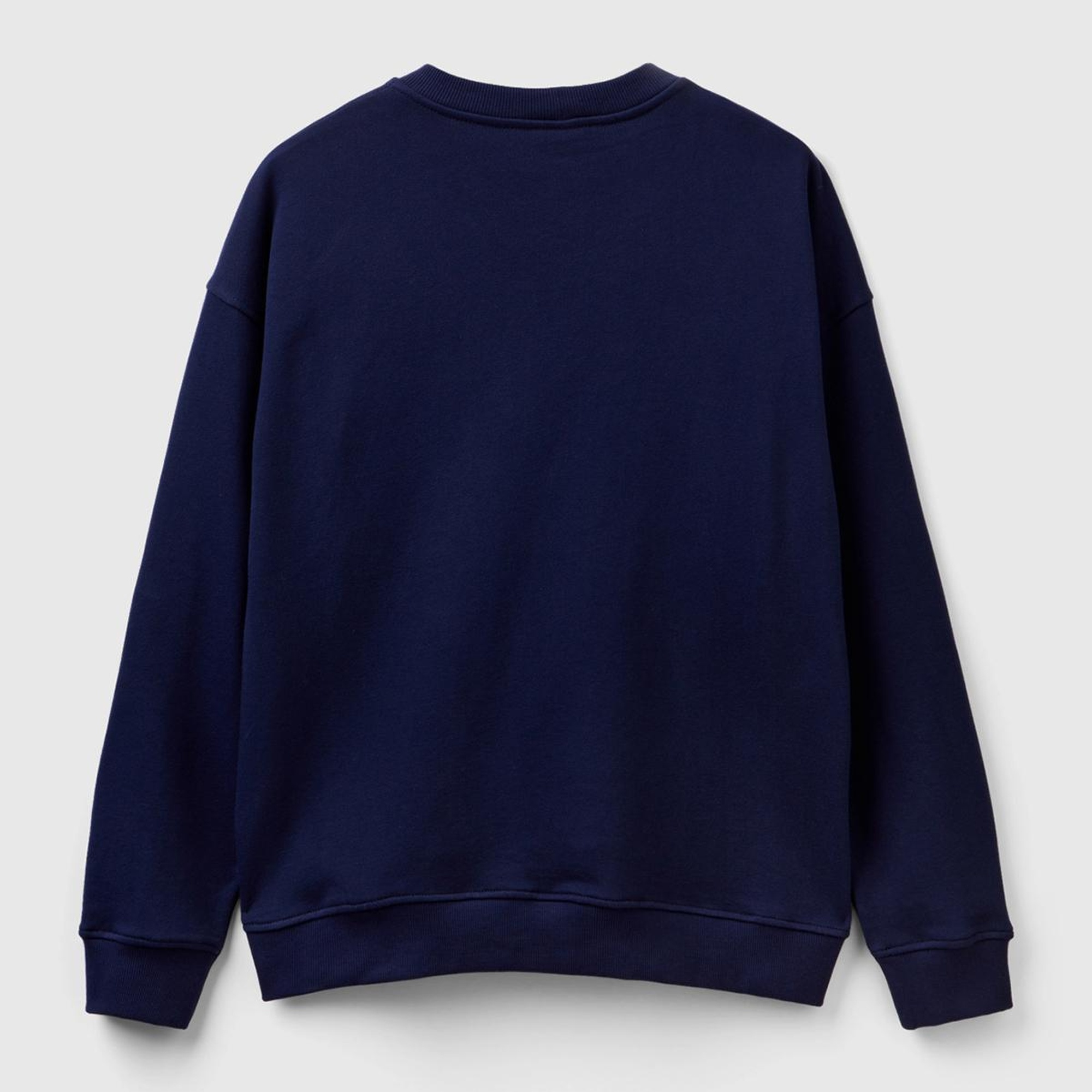 Erkek Mavi Desenli Logo Baskılı Sweatshirt