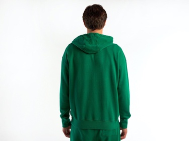  Erkek Yeşil Kapşonlu Kangru Cepli Sweatshirt