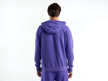 Erkek Mor Kapşonlu Kangru Cepli Sweatshirt