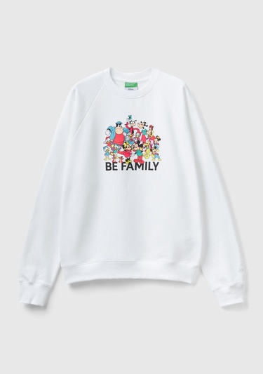  Unisex Beyaz Disney Baskılı Sweatshirt