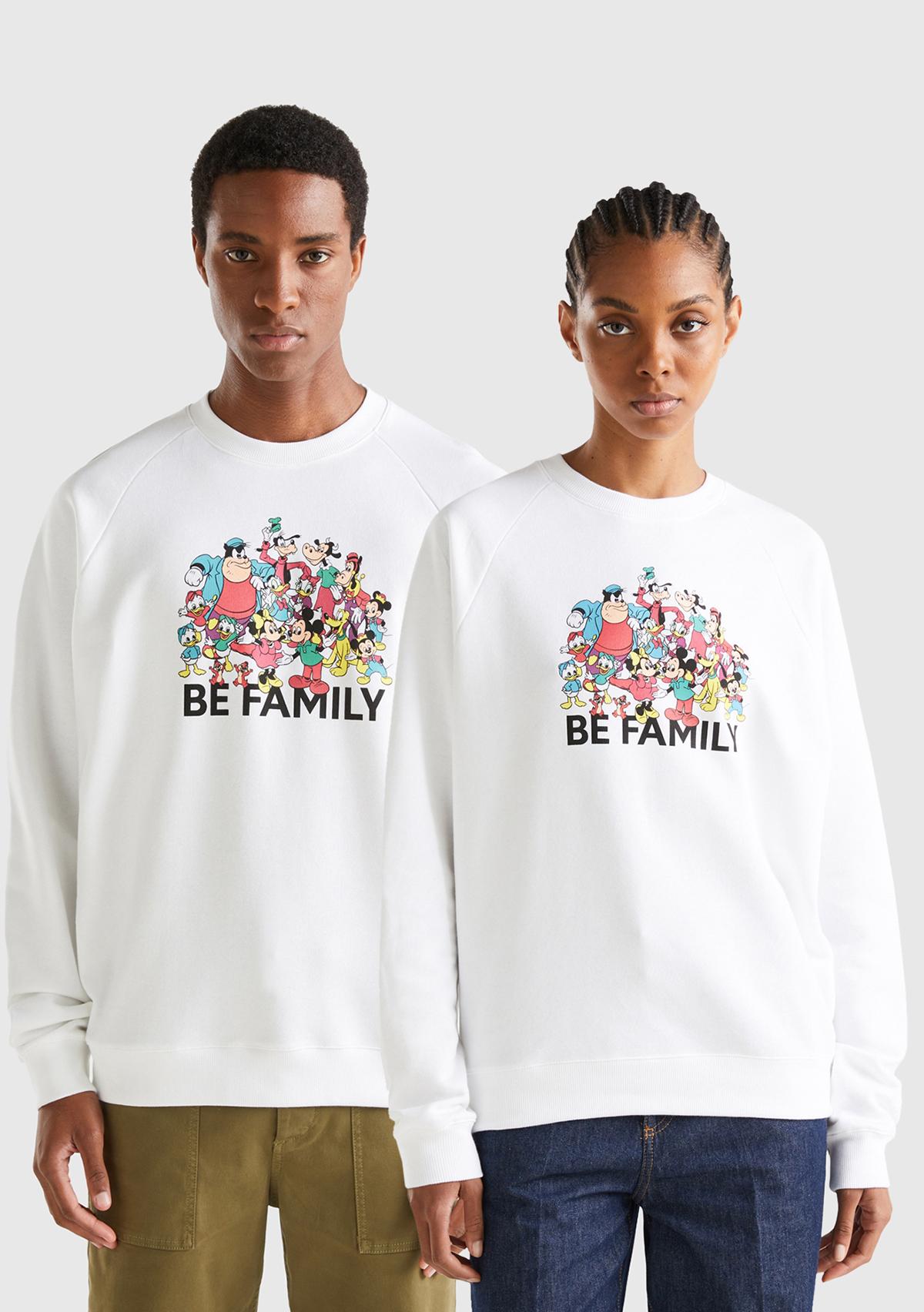  Unisex Beyaz Disney Baskılı Sweatshirt