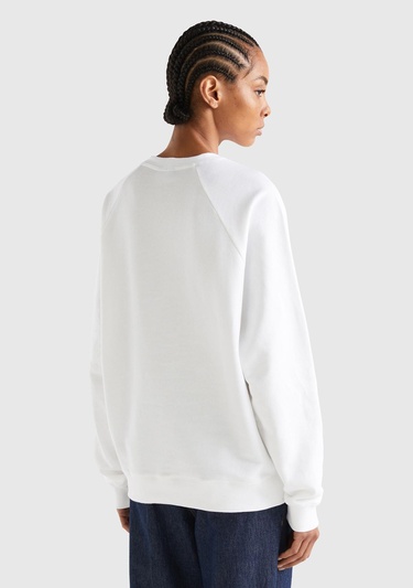  Unisex Beyaz Disney Baskılı Sweatshirt