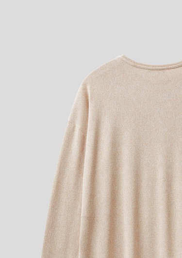  Kadın Ekru Uzun Kollu Viskoz T-Shirt