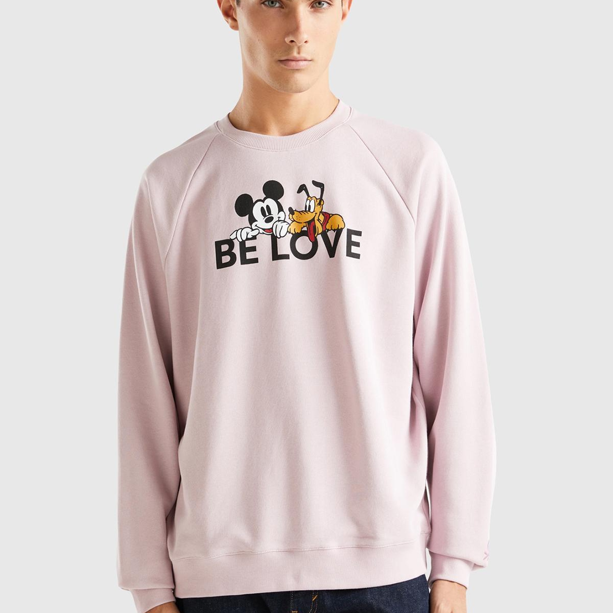 Unisex Gül Kurusu Disney Baskılı Sweatshirt
