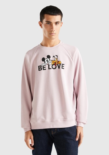  Unisex Gül Kurusu Disney Baskılı Sweatshirt