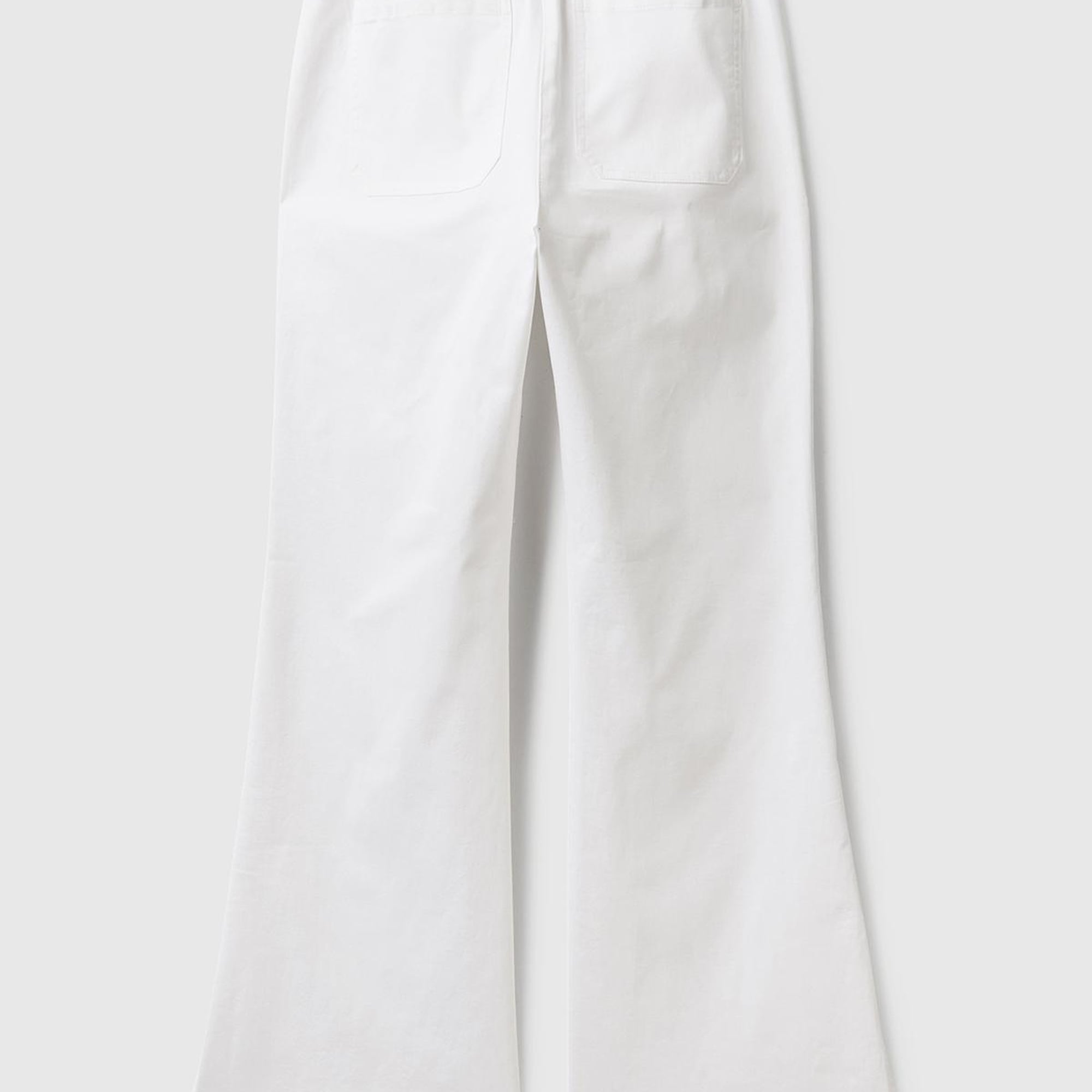 Kadın Beyaz Paçası Yırtmaçlı Pantolon