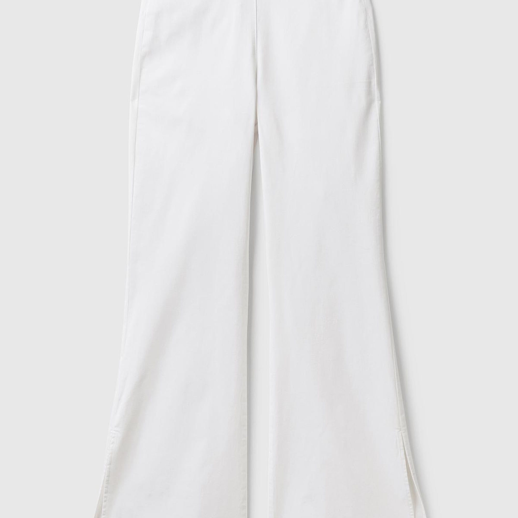 Kadın Beyaz Paçası Yırtmaçlı Pantolon