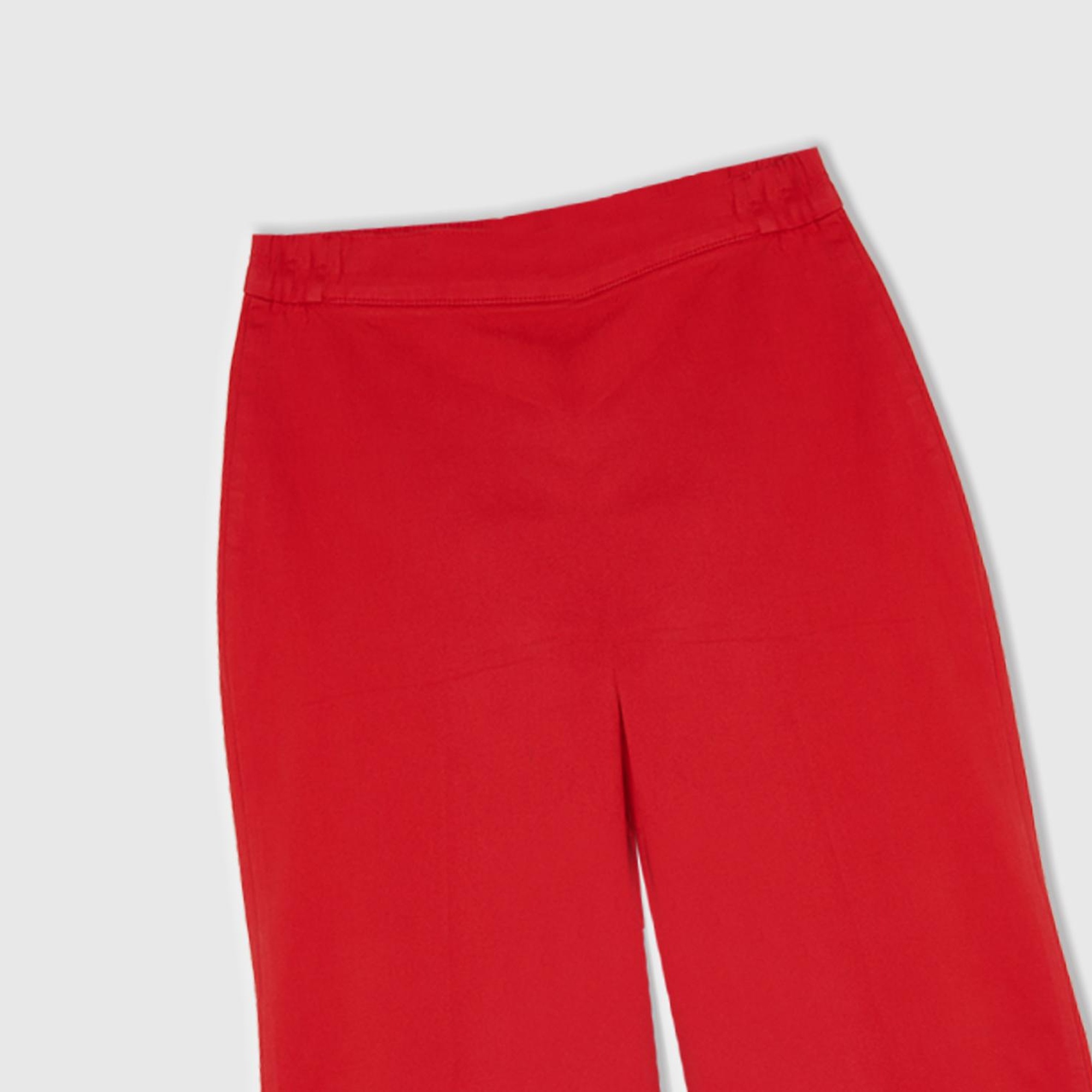 Kadın Kırmızı Paçası Yırtmaçlı Pantolon