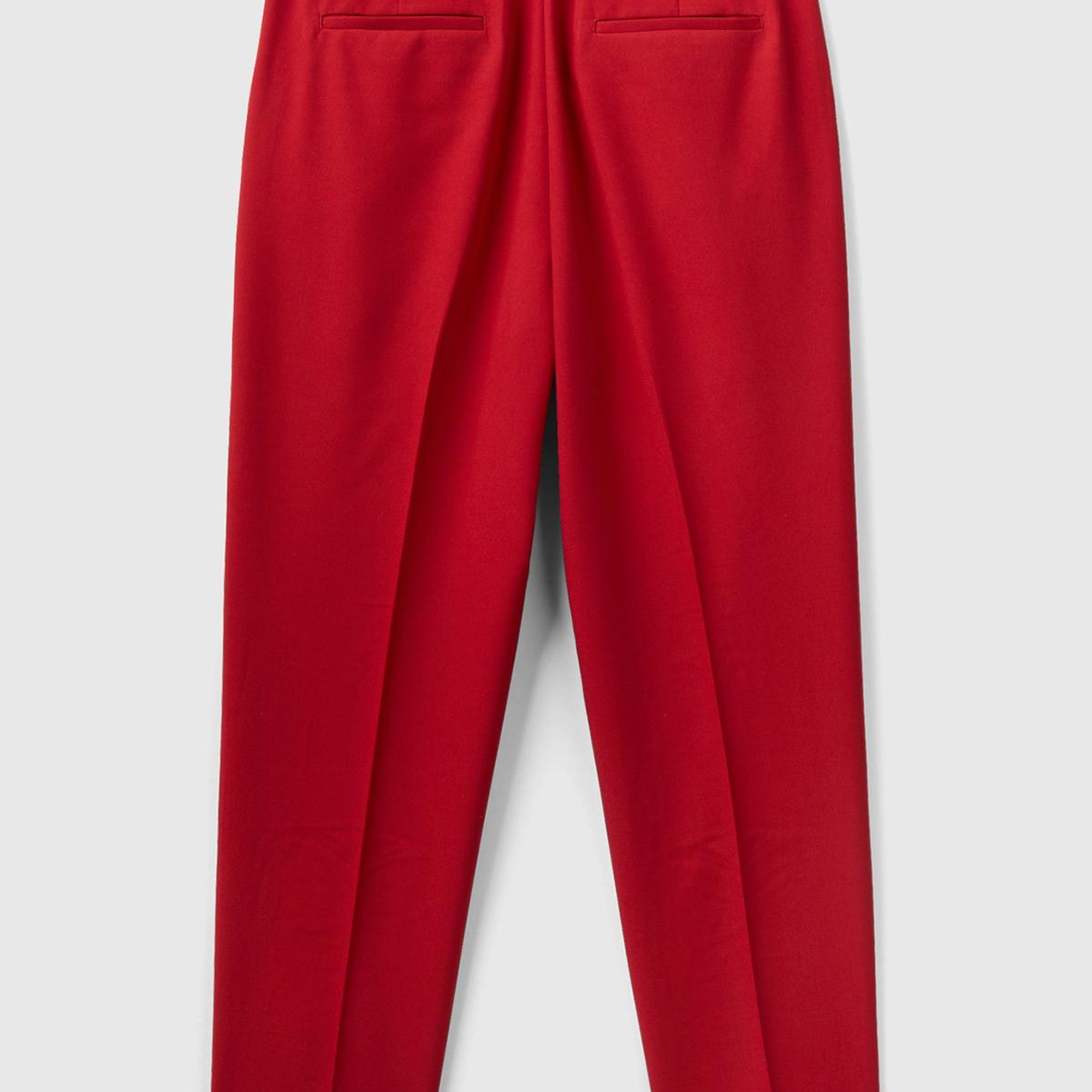 Kadın Kırmızı Viskoz Karışımlı Regular Fit Pantolon