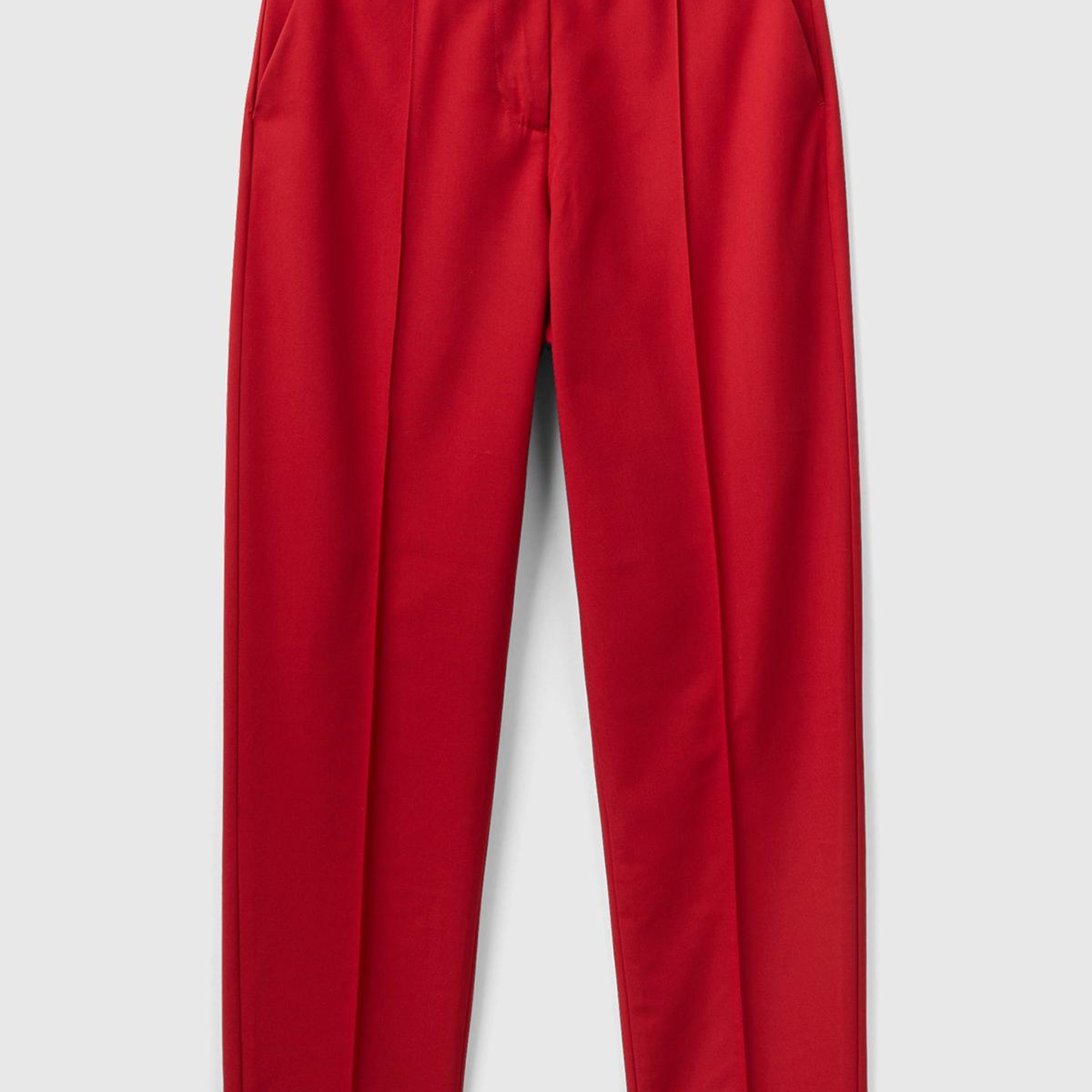 Kadın Kırmızı Viskoz Karışımlı Regular Fit Pantolon