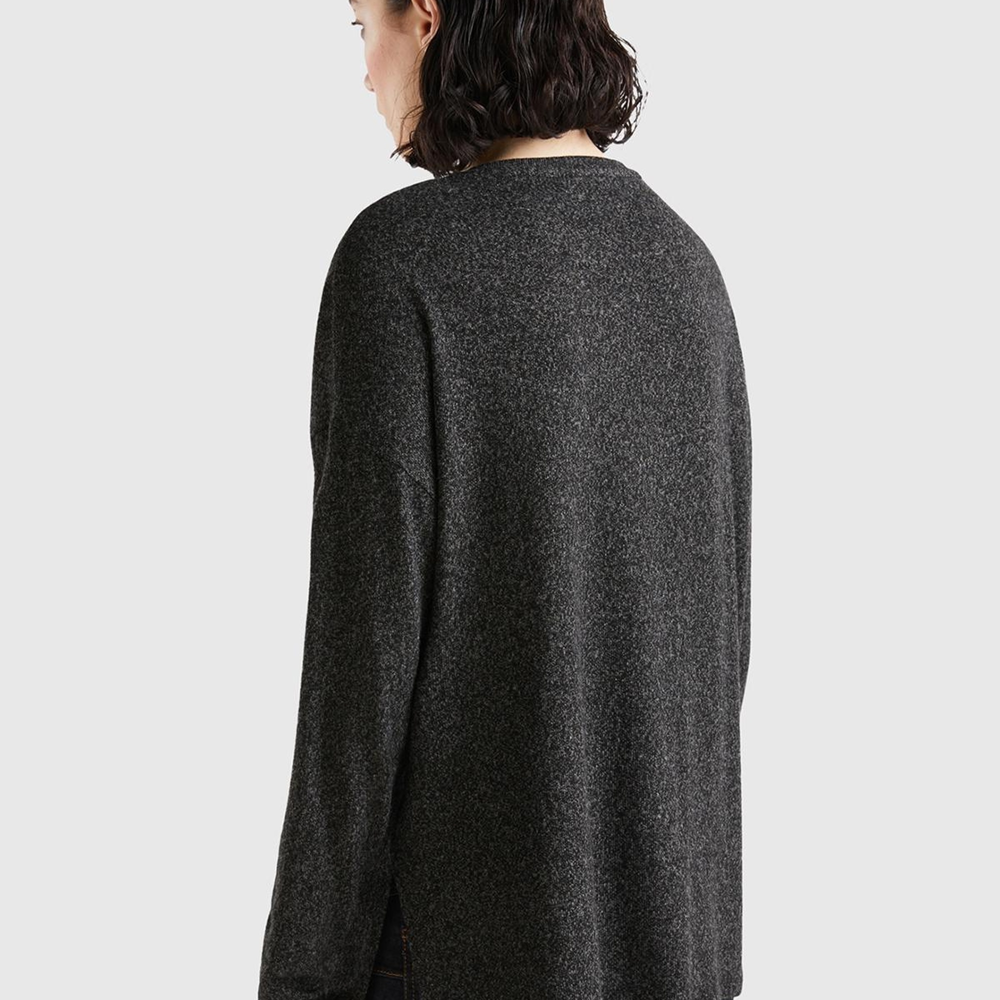 Kadın Siyah Uzun Kollu Viskoz T-Shirt