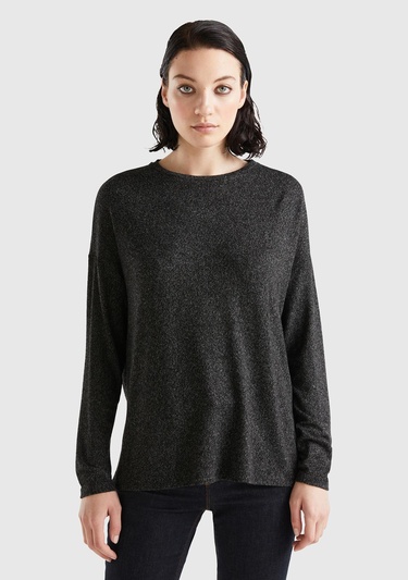  Kadın Siyah Uzun Kollu Viskoz T-Shirt