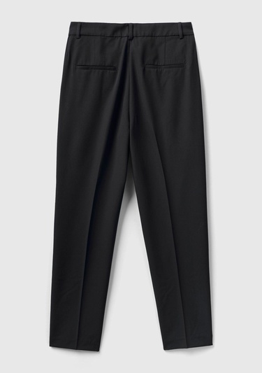  Kadın Siyah Viskoz Karışımlı Regular Fit Pantolon
