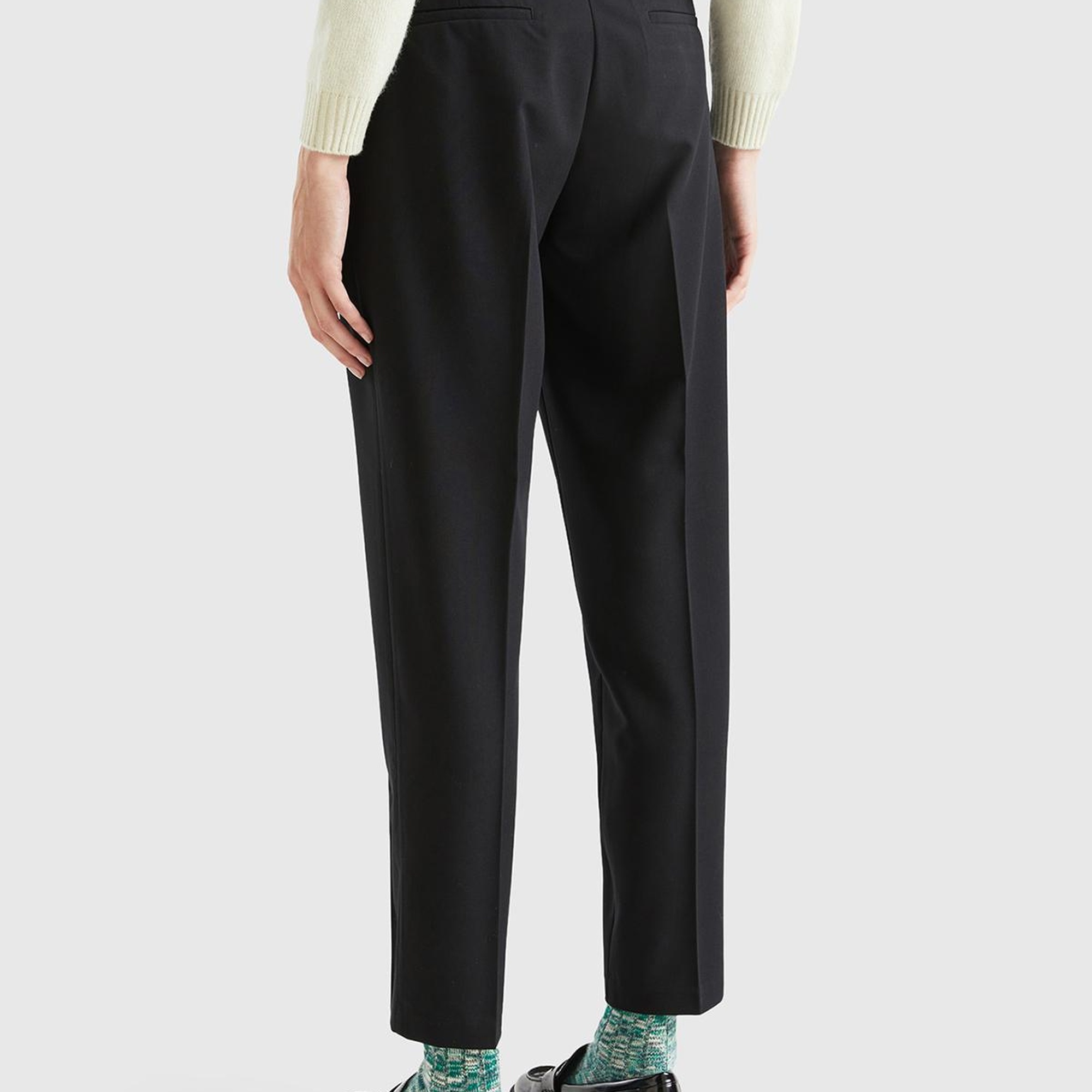 Kadın Siyah Viskoz Karışımlı Regular Fit Pantolon