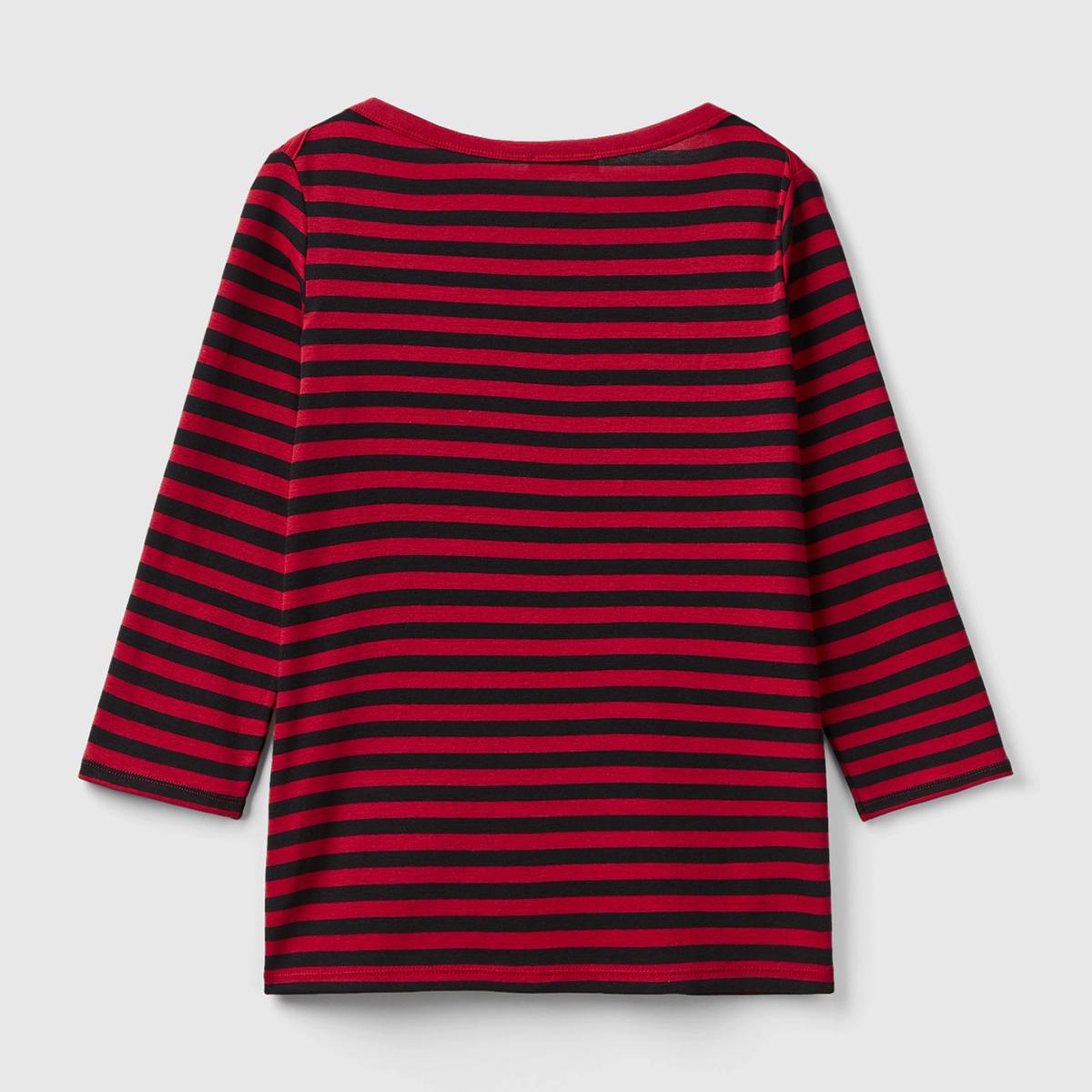 Kadın Bordo Truvakar Kol Çizgili Tshirt