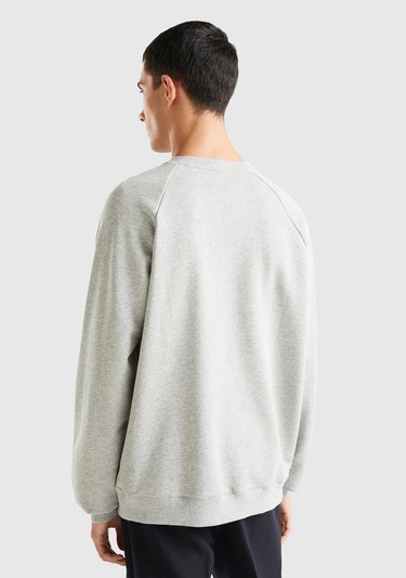  Unisex Gri Melanj Disney Baskılı Sweatshirt