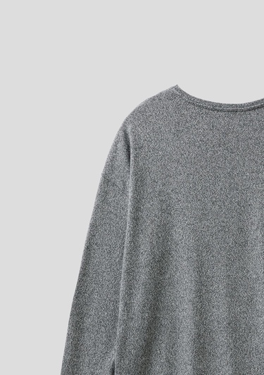  Kadın Antrasit Melanj Uzun Kollu Viskoz T-Shirt