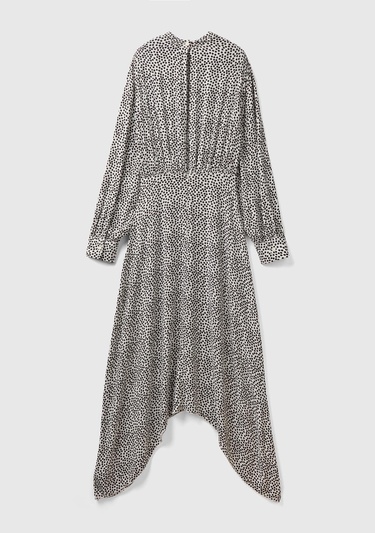  Kadın Yeşil Kazayağı Desenli Uzun Kollu Elbise