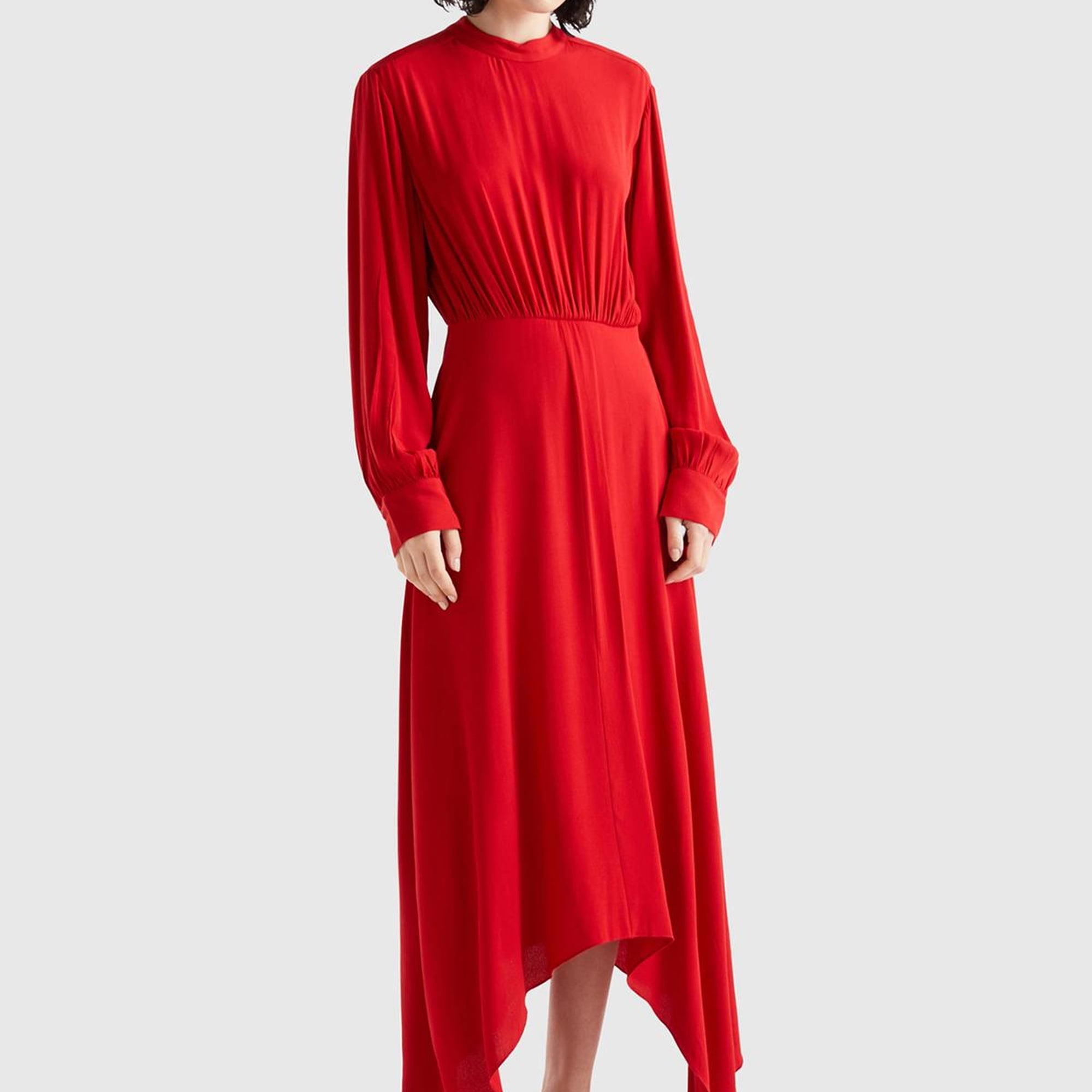 Kadın Vişne Çürüğü %100 Viskoz Uzun Kollu Sırtı Açık Elbise