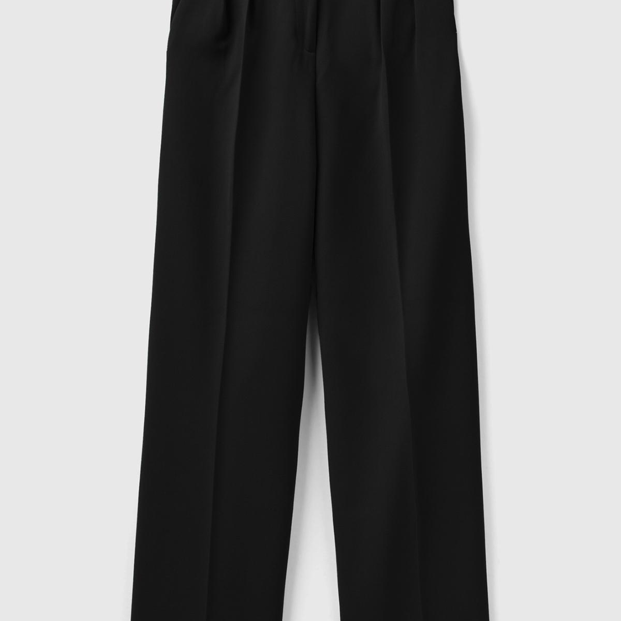 Kadın Siyah Poliviskoz Bol Paça Pileli Pantolon