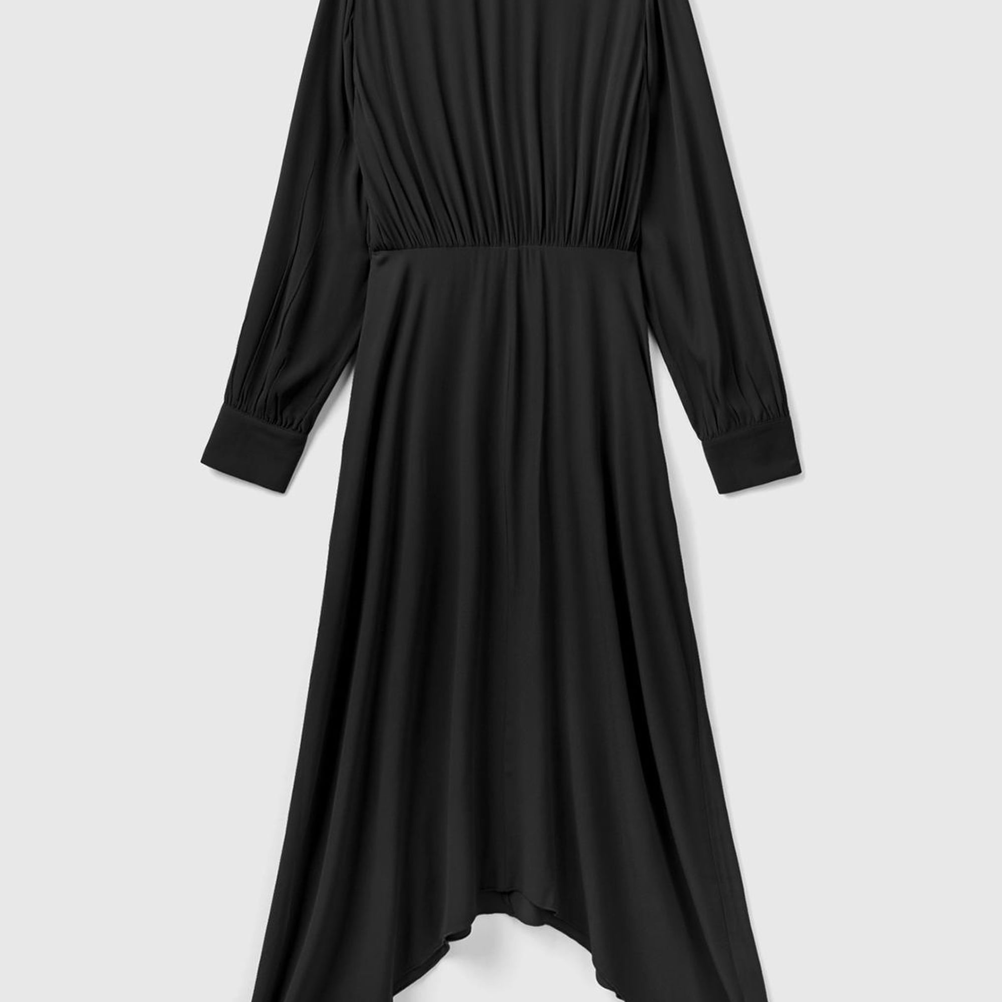 Kadın Siyah %100 Viskoz Uzun Kollu Sırtı Açık Elbise