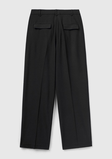  Kadın Siyah Pileli Rahat Kalıp Pantolon