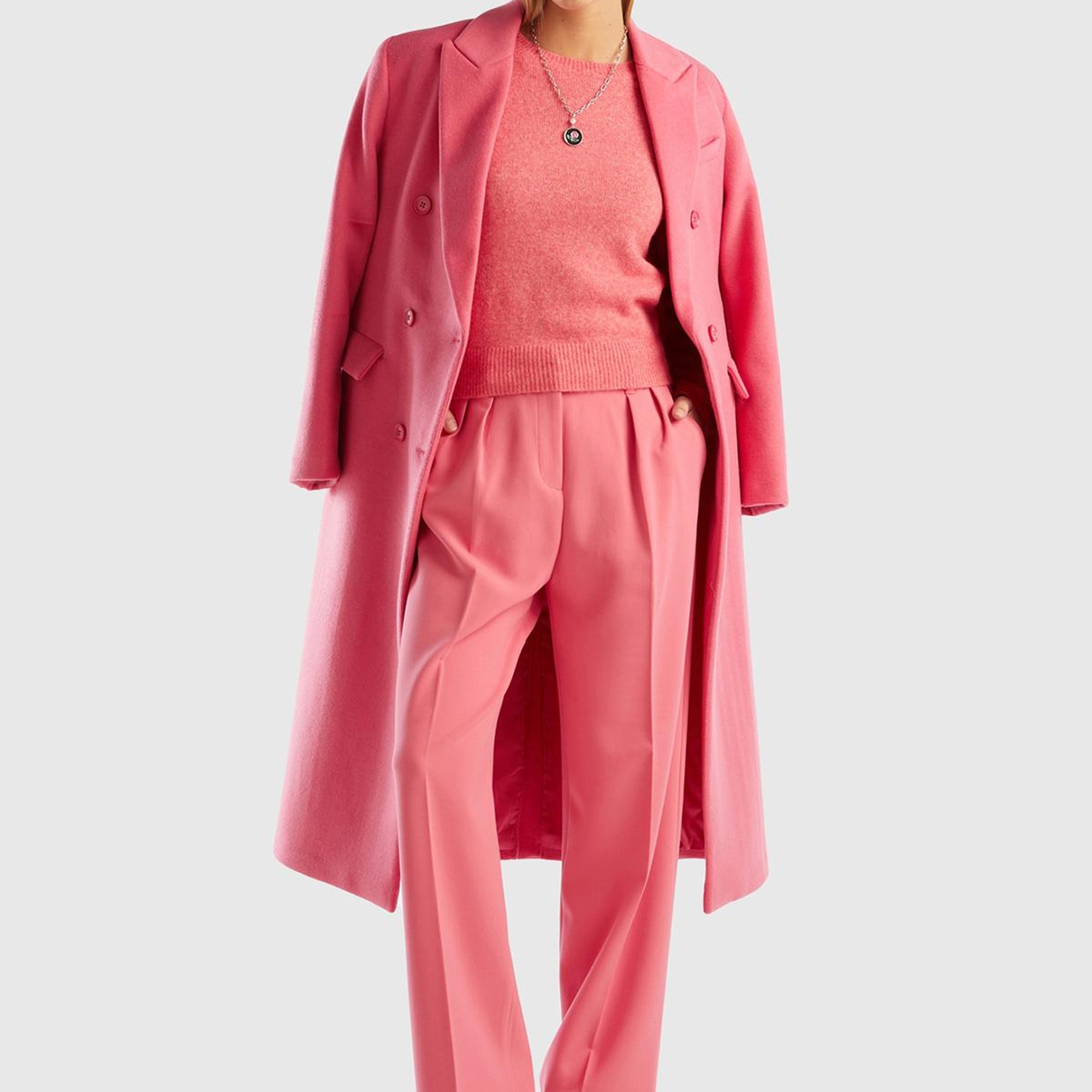 Kadın Gül Kurusu Poliviskoz Bol Paça Pileli Pantolon