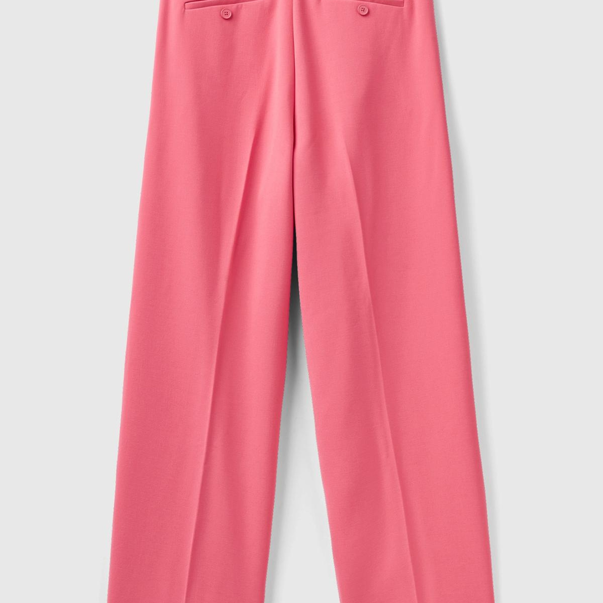 Kadın Gül Kurusu Poliviskoz Bol Paça Pileli Pantolon