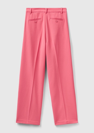  Kadın Gül Kurusu Poliviskoz Bol Paça Pileli Pantolon