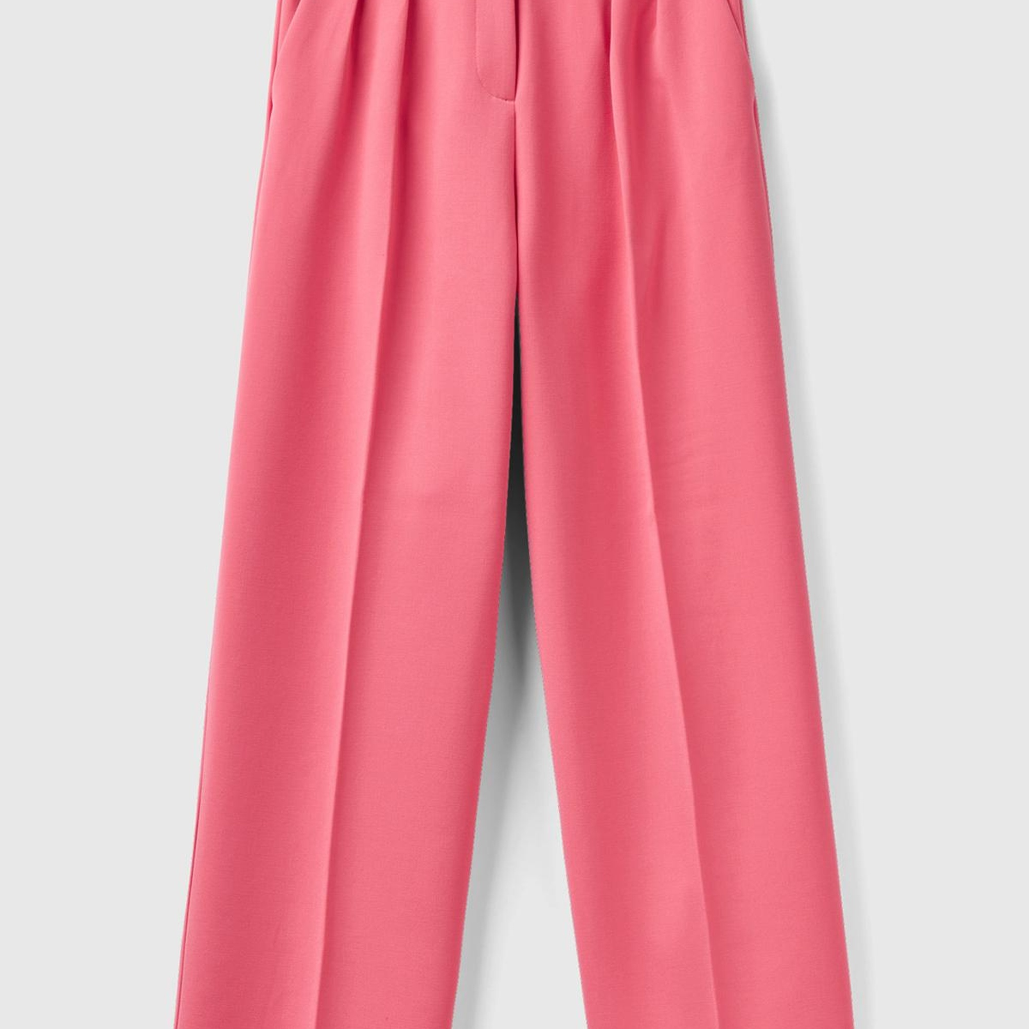 Kadın Gül Kurusu Poliviskoz Bol Paça Pileli Pantolon