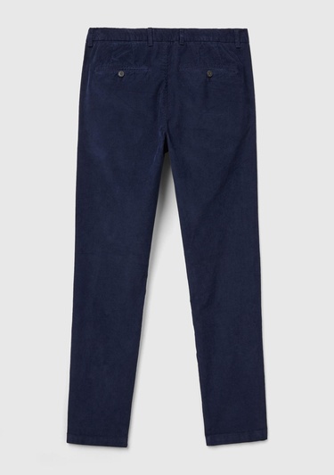  Erkek Lacivert Esnek Kadife Pantolon