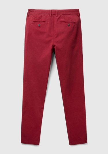  Erkek Bordo Slim Fit Chino Pantolon