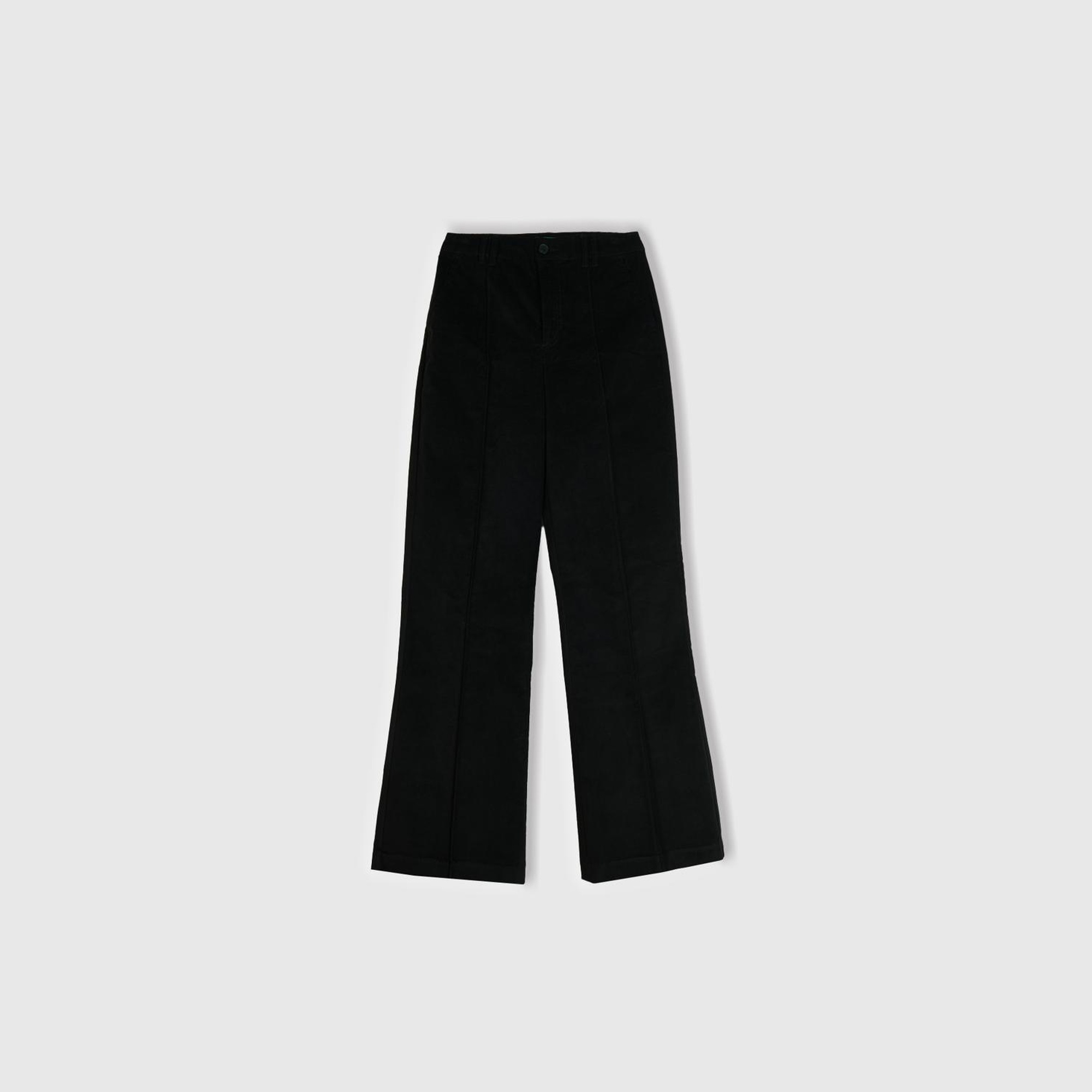 Kadın Siyah Esnek Kadife Pantolon