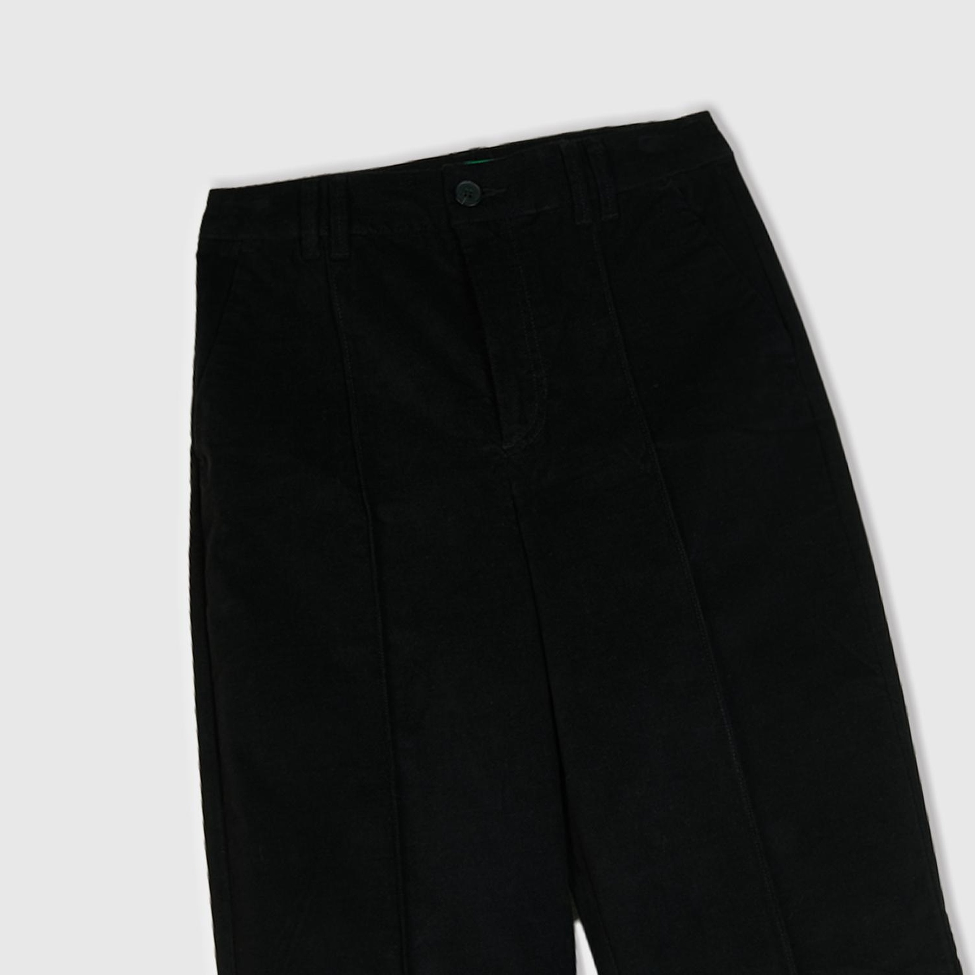 Kadın Siyah Esnek Kadife Pantolon