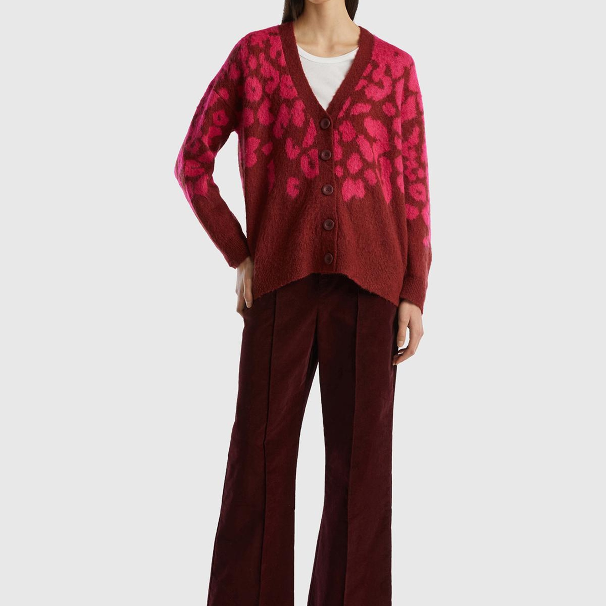 Kadın Bordo Esnek Kadife Pantolon