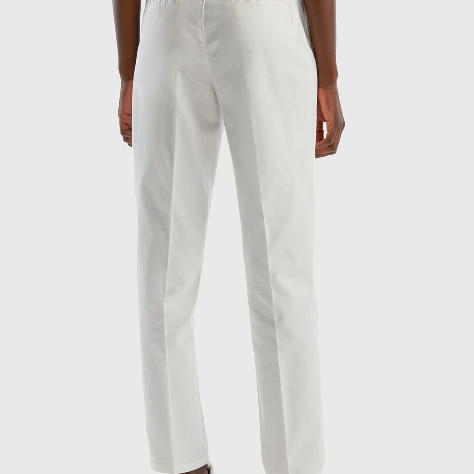 Kadın Beyaz Elastanlı Basic Chino Pantolon