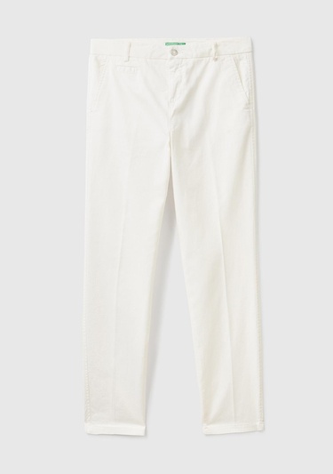  Kadın Beyaz Elastanlı Basic Chino Pantolon