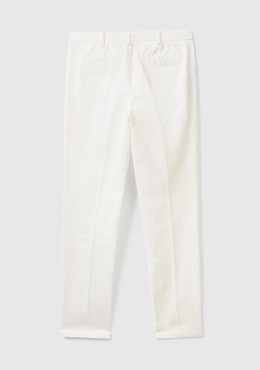  Kadın Beyaz Elastanlı Basic Chino Pantolon