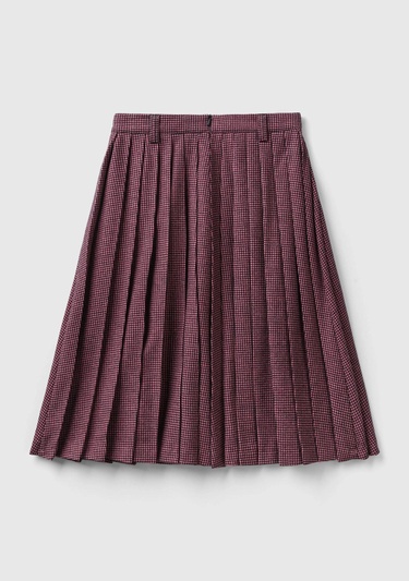  Kadın Pembe Mix Kazayağı Desenli Midi Boy Etek