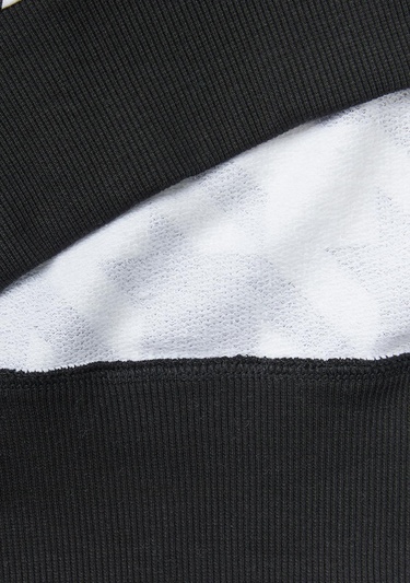  Kadın Siyah-Beyaz Kazayağı Desenli Boxy Fit Sweatshirt