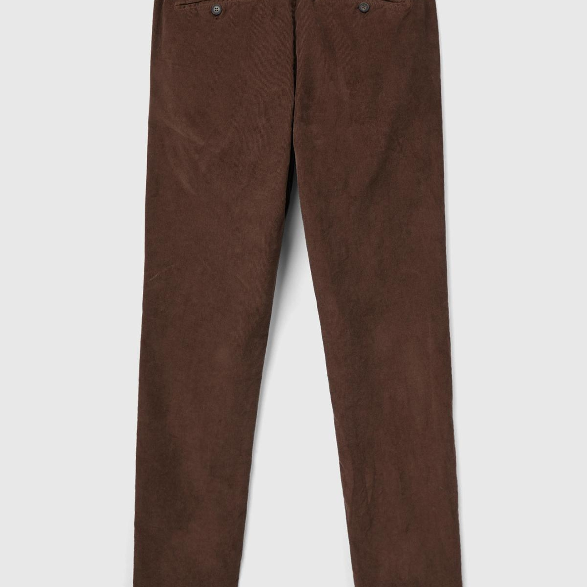 Erkek Koyu Kahverengi Esnek Kadife Pantolon
