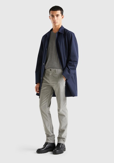  Erkek Gri Esnek Kadife Pantolon