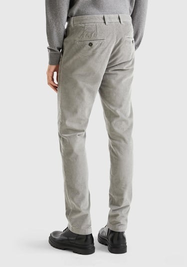  Erkek Gri Esnek Kadife Pantolon