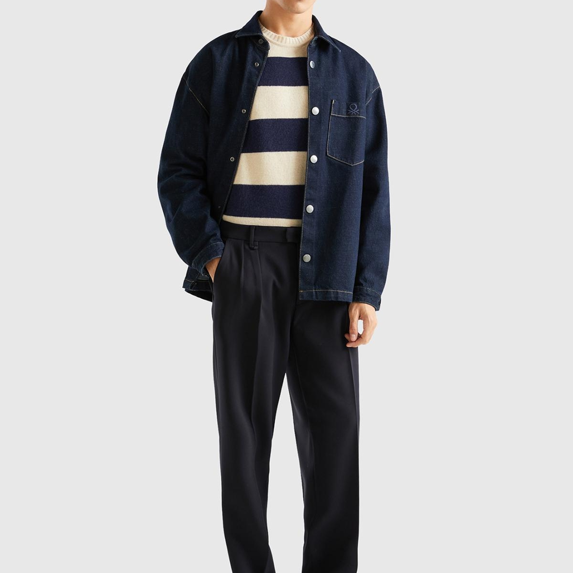 Erkek Siyah Viskoz Karışımlı Bol Paça Pantolon