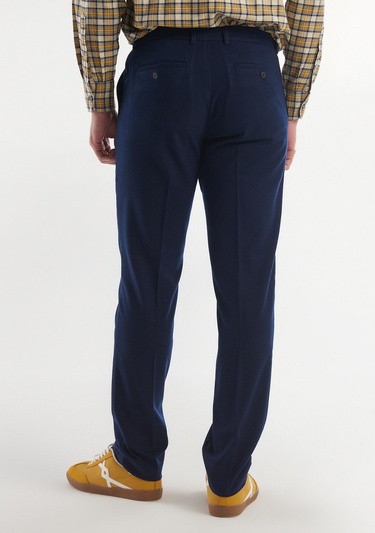  Erkek Lacivert Viskoz Karışımlı Regular Fit Pantolon