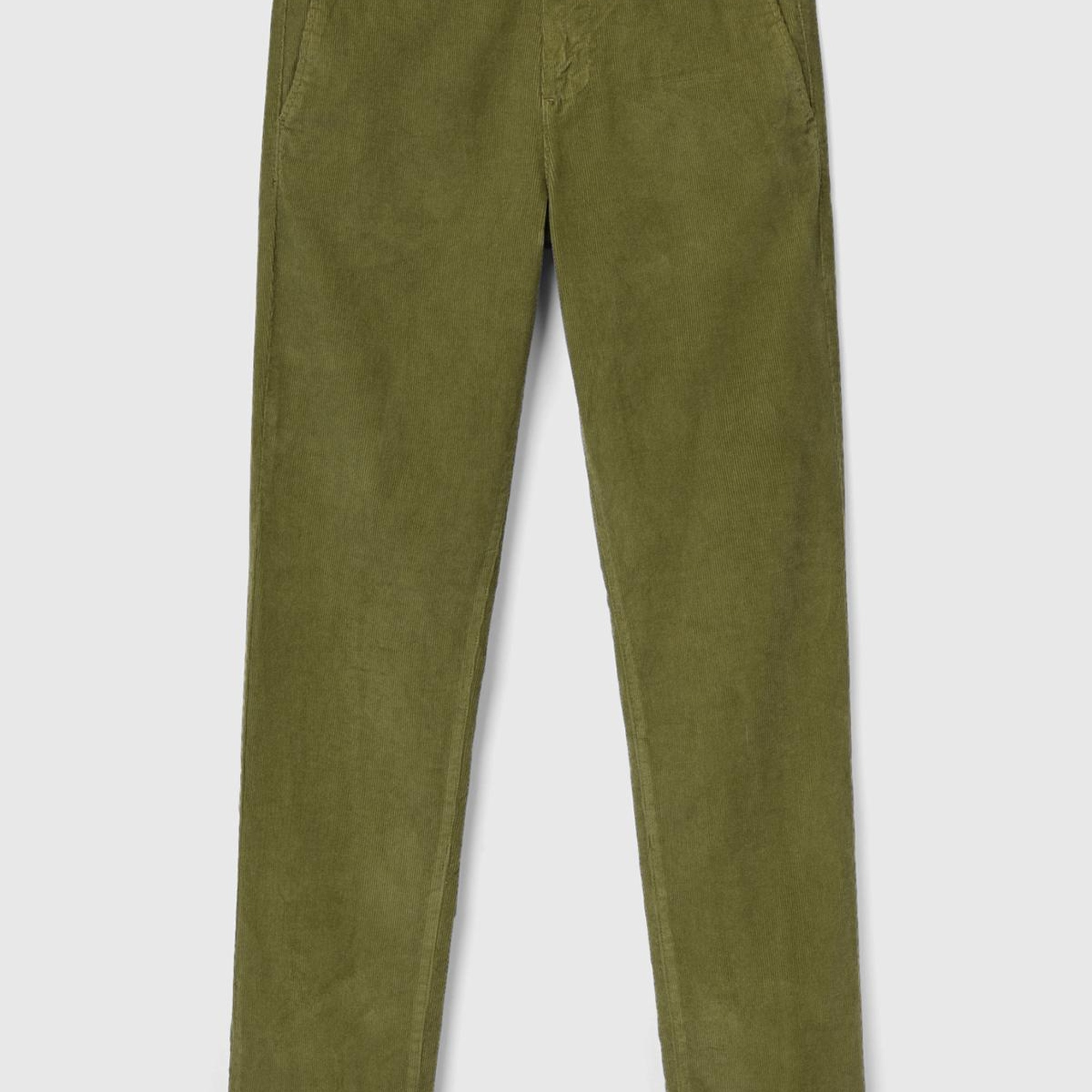 Erkek Zeytin Yeşili Esnek Kadife Pantolon