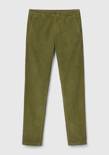  Erkek Zeytin Yeşili Esnek Kadife Pantolon