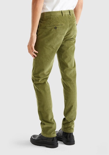  Erkek Zeytin Yeşili Esnek Kadife Pantolon