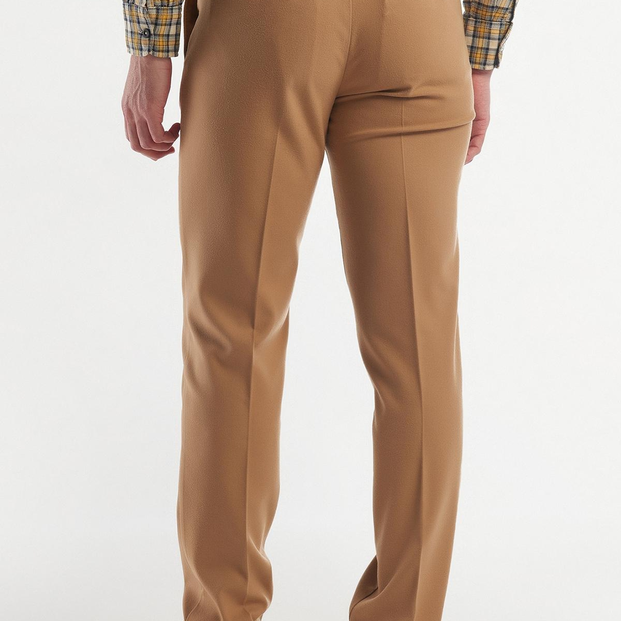 Erkek Kahverengi Viskoz Karışımlı Regular Fit Pantolon